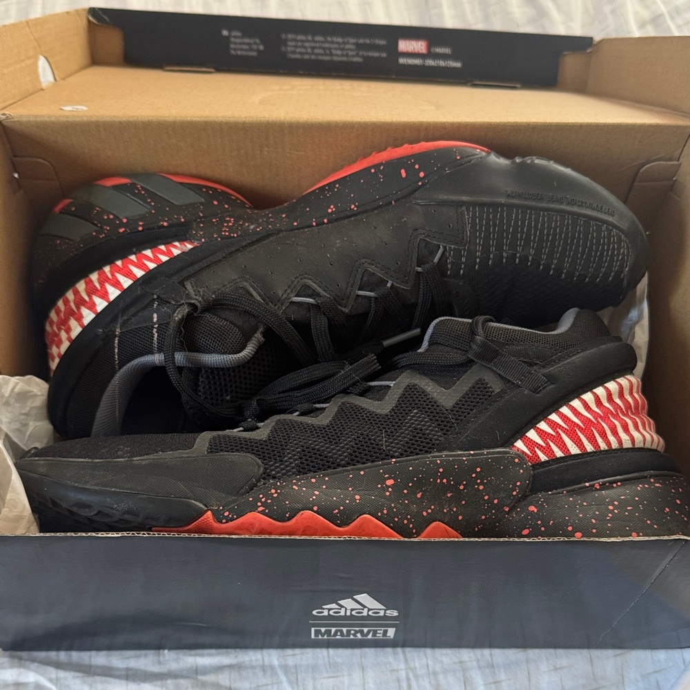 Adidas Marvel Venom Black and Red Basket ball shoes